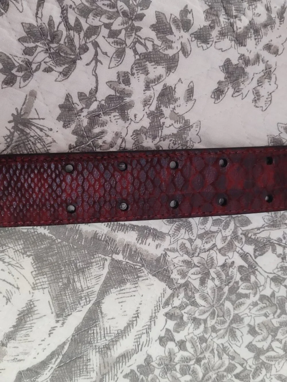 Vintage Rolf's Dark Red & Black Faux Snake Skin Reversible Belt Size Large